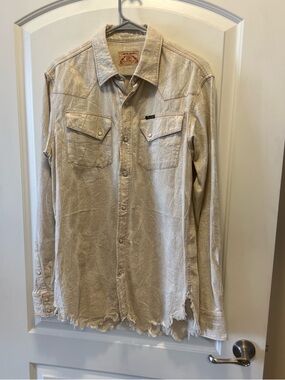 Kapital Beige Distressed Lightweight Western style Shirt Jacket